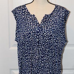 Papermoon Trucker Split Neck Textured Knit Sleeveless Top 3x NWOT